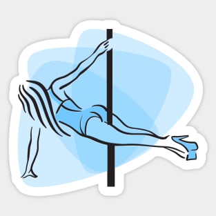 Pole Dancer Blue Sticker